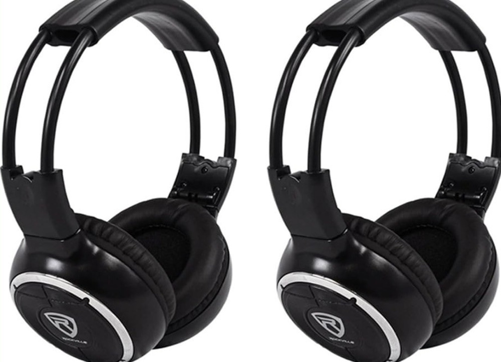 (2) Rockville RFH3 Wireless Infrared IR Car Headphones for Any Car Monitor New